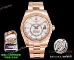 AR+ Factory Weighted Version Rolex SKY-DWELLER White Face 904L Rose Gold Watch 42mm